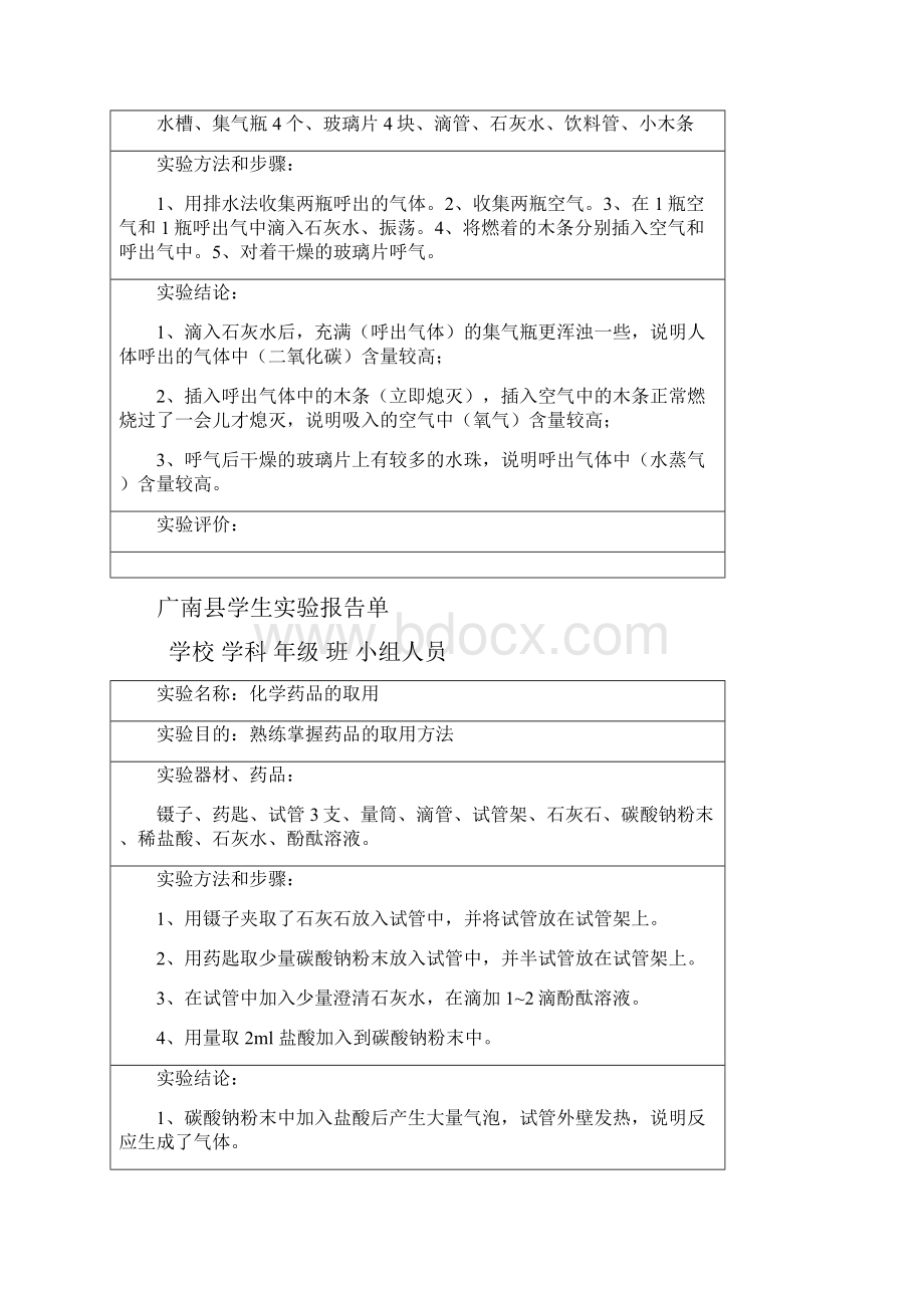 九年级化学实验报告单.docx_第2页