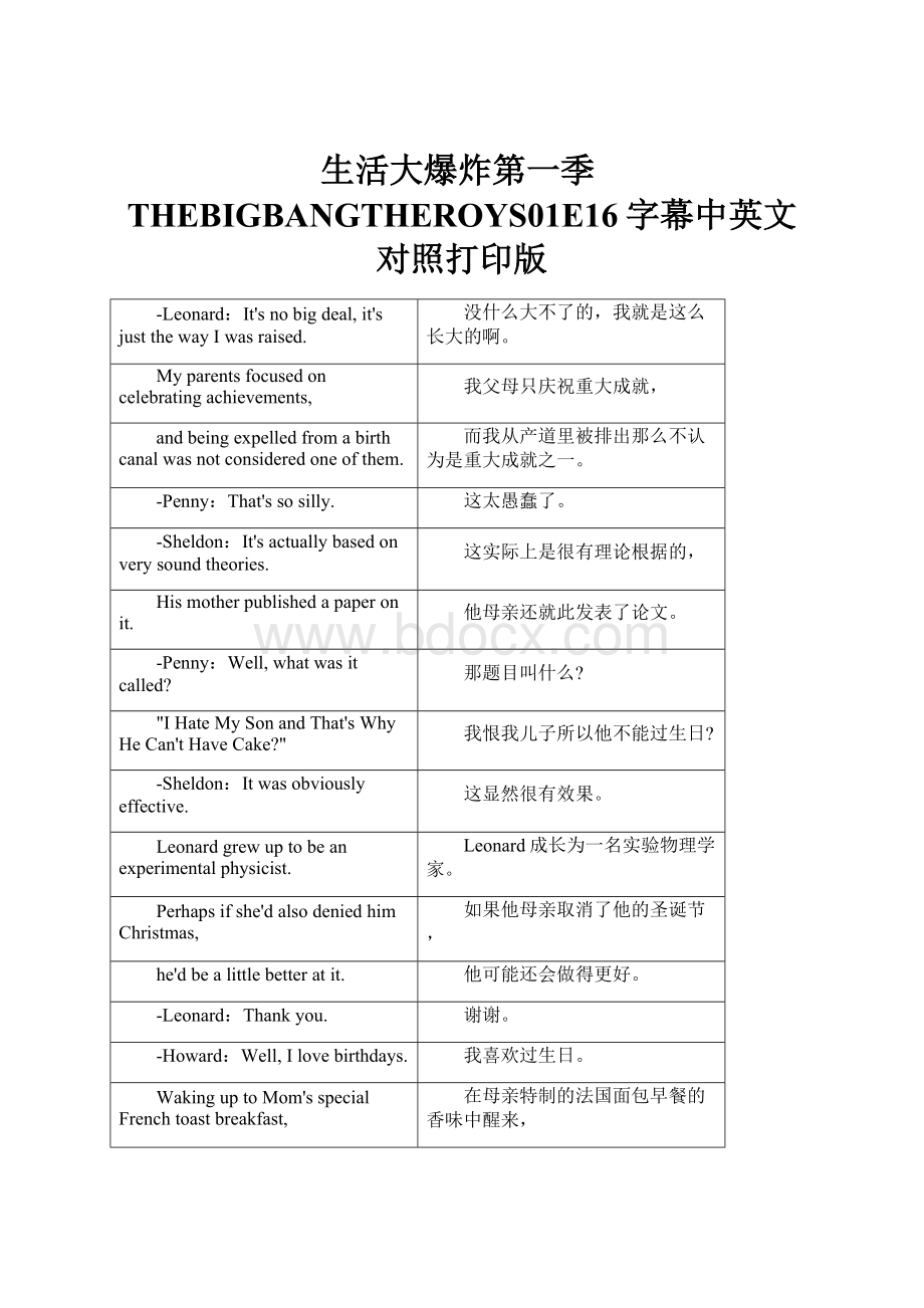 生活大爆炸第一季THEBIGBANGTHEROYS01E16字幕中英文对照打印版.docx_第1页