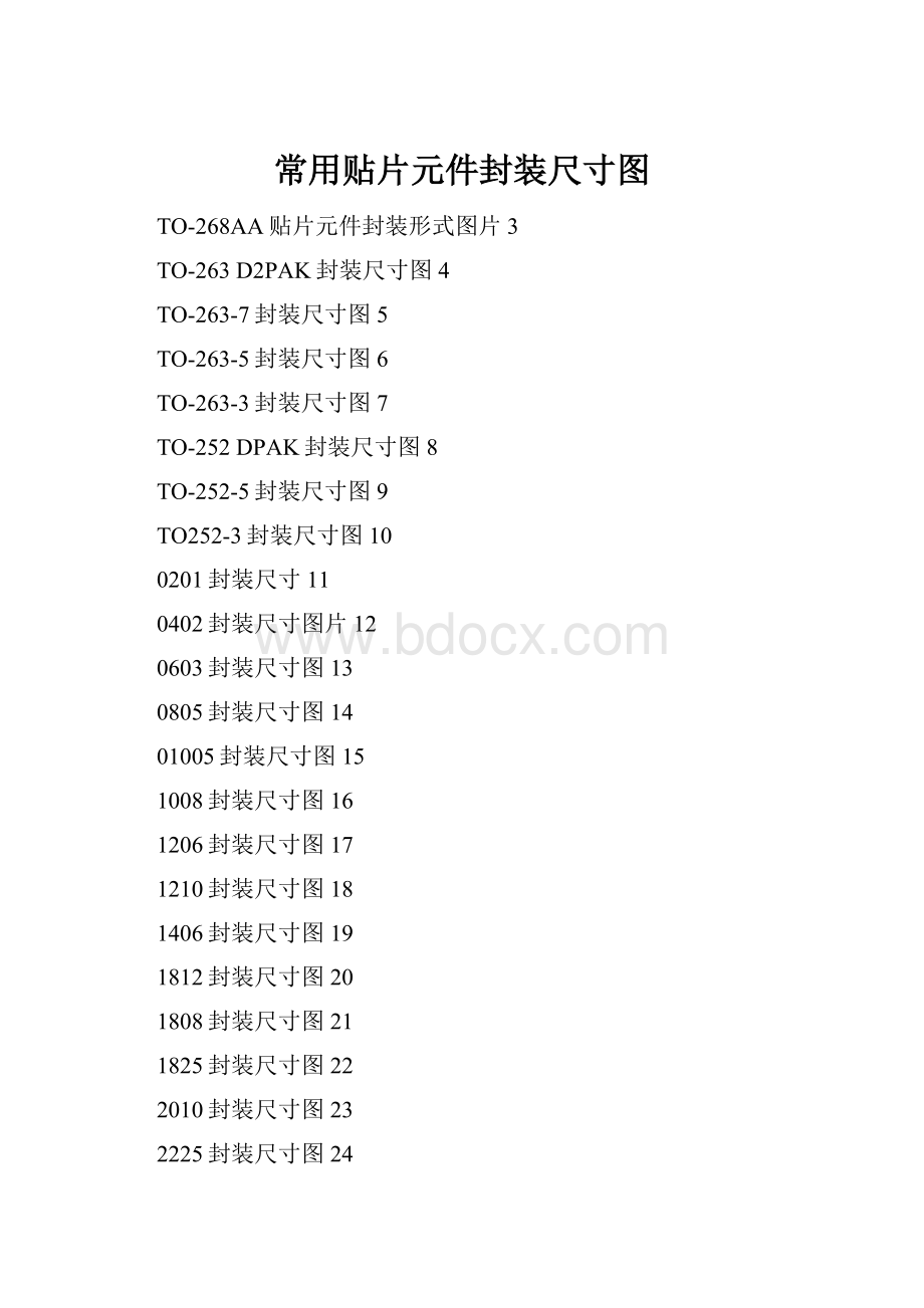 常用贴片元件封装尺寸图.docx