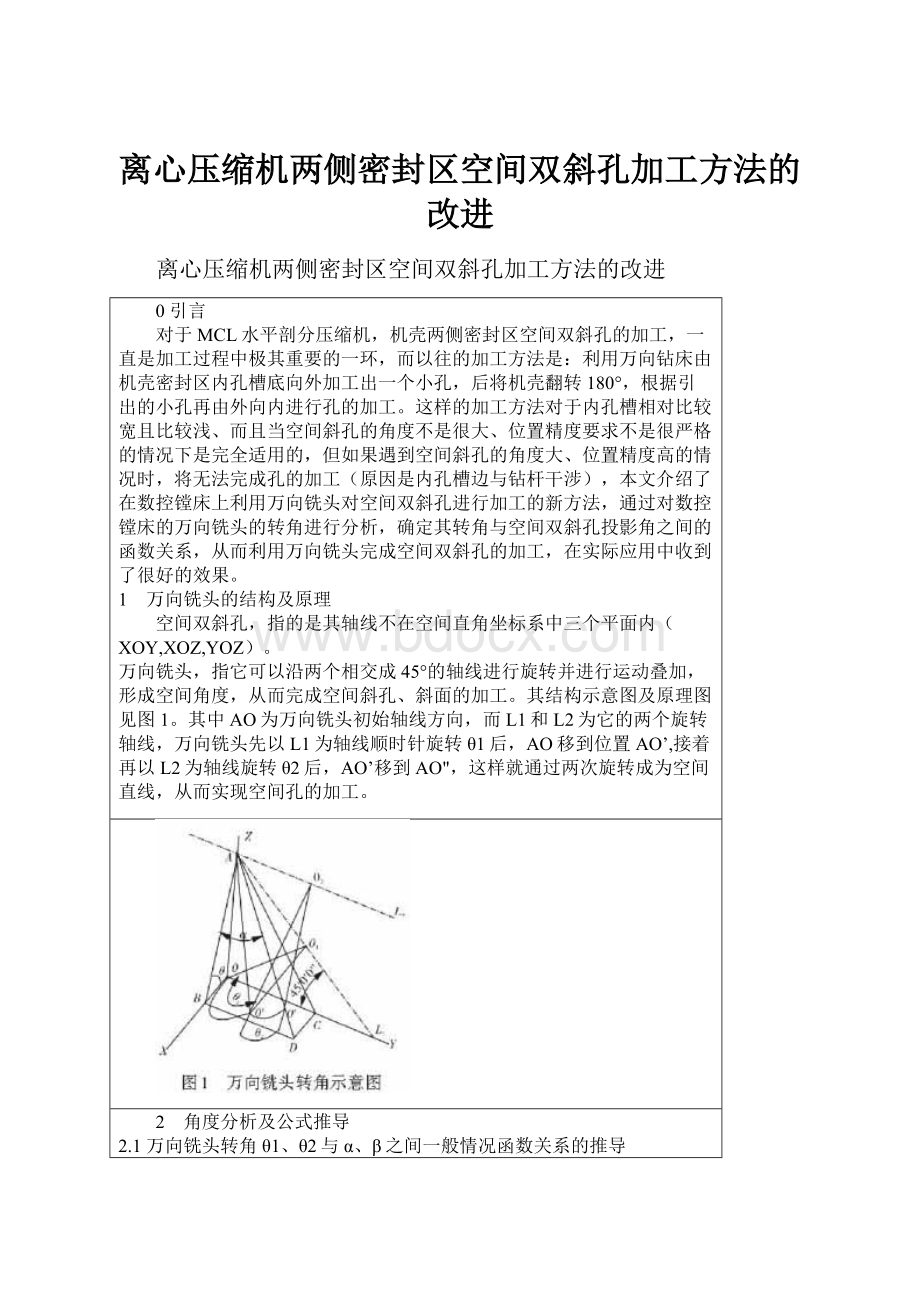 离心压缩机两侧密封区空间双斜孔加工方法的改进.docx_第1页