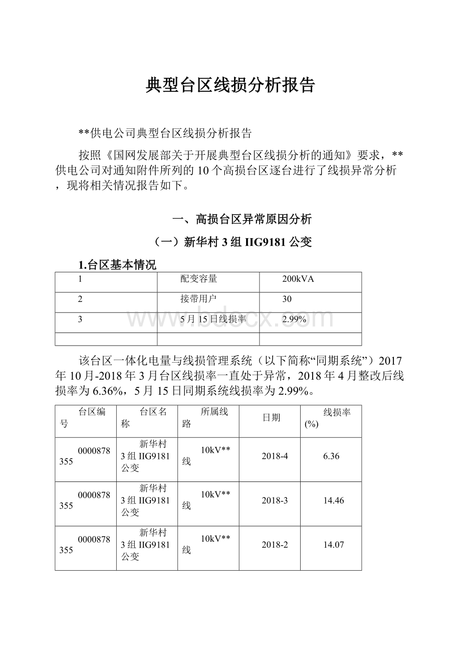 典型台区线损分析报告.docx