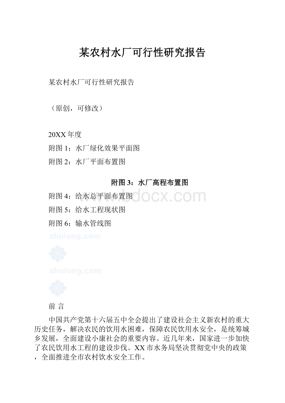 某农村水厂可行性研究报告.docx