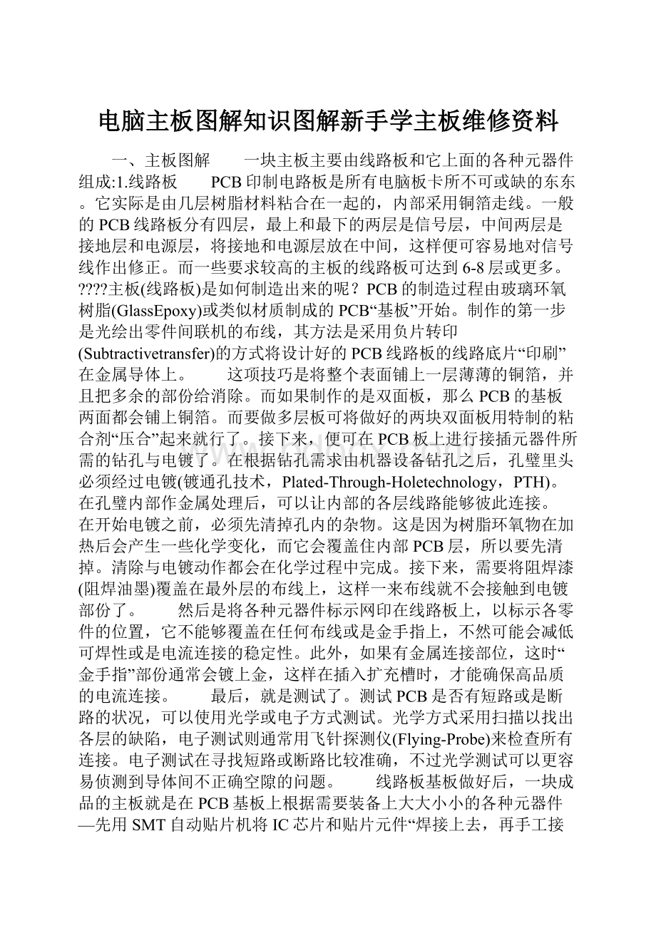 电脑主板图解知识图解新手学主板维修资料.docx