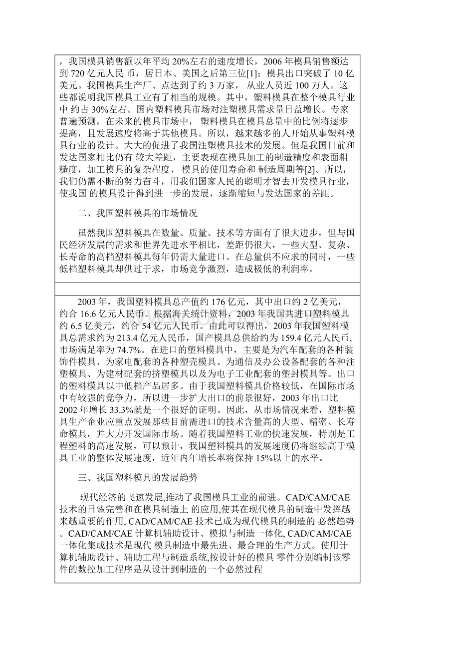 注塑模设计毕业设计开题报告.docx_第2页