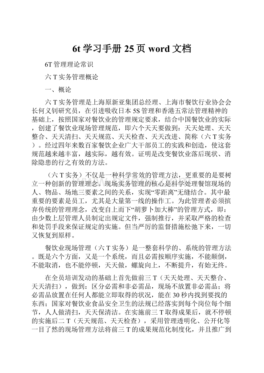 6t学习手册25页word文档.docx