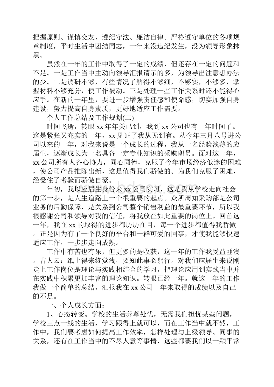 个人工作总结及工作规划.docx_第2页