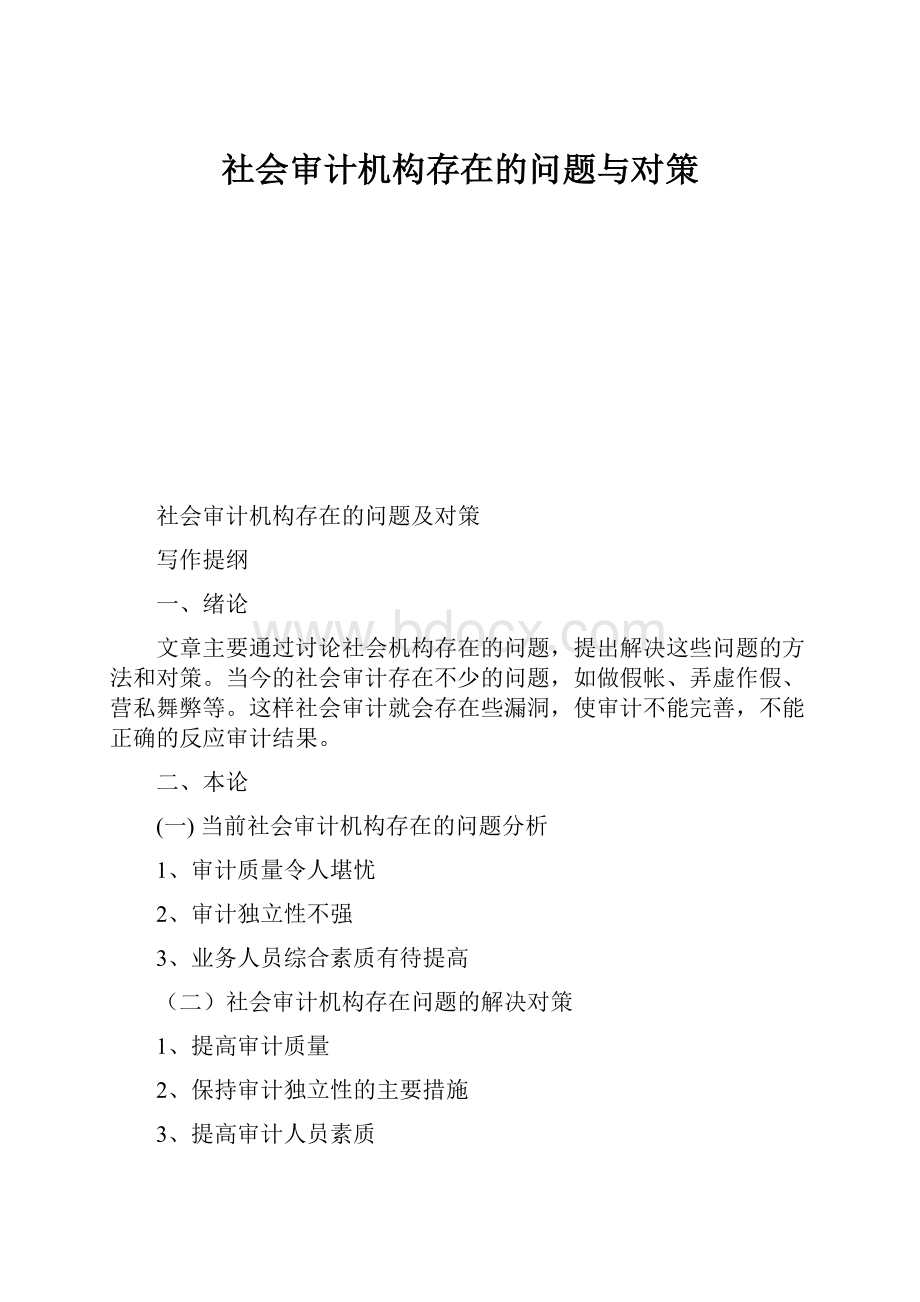 社会审计机构存在的问题与对策.docx