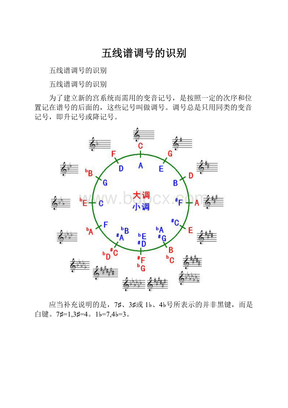 五线谱调号的识别.docx