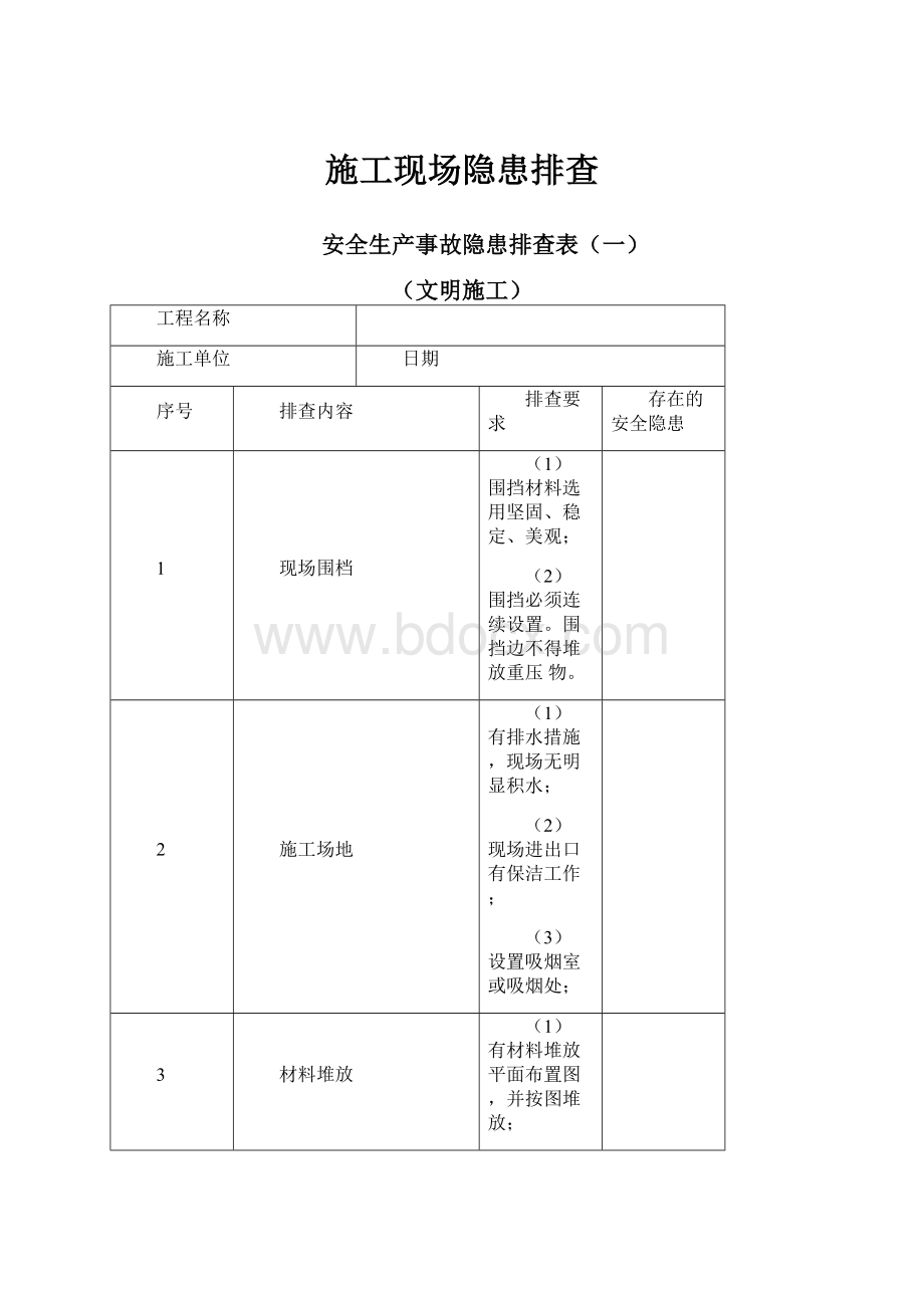 施工现场隐患排查.docx