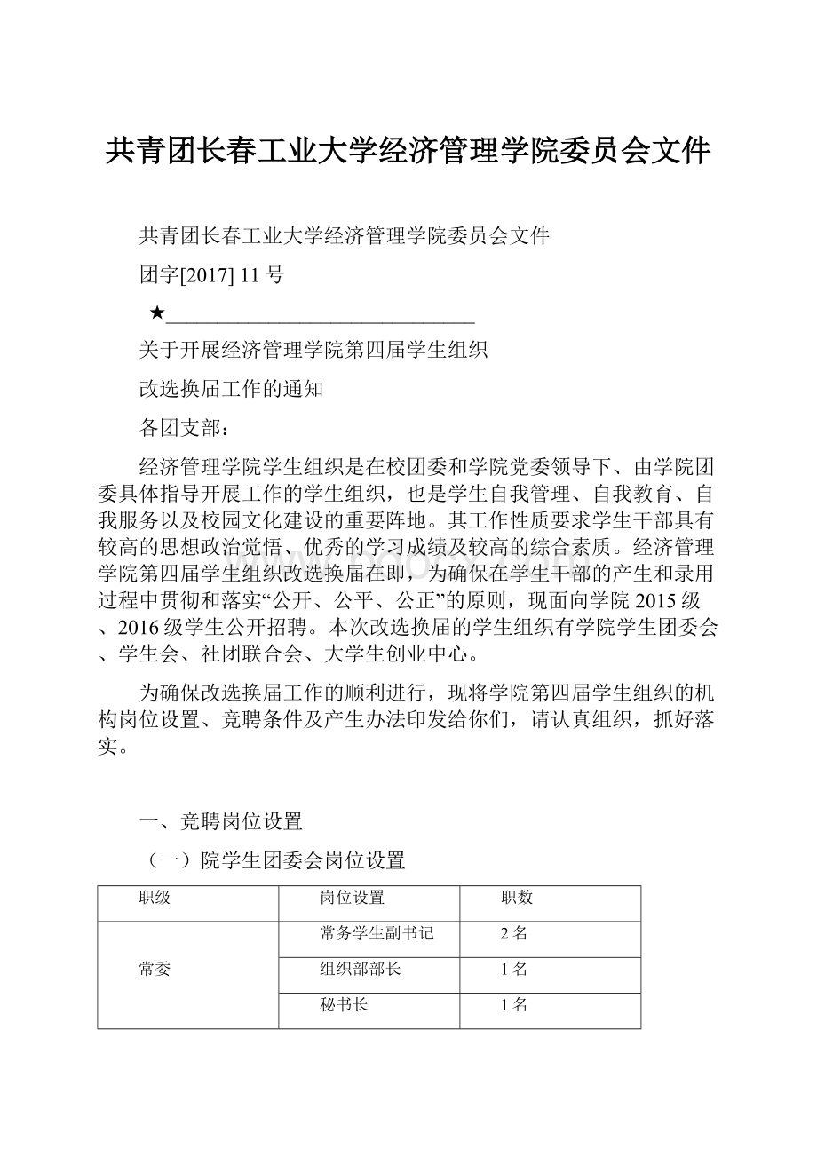 共青团长春工业大学经济管理学院委员会文件.docx