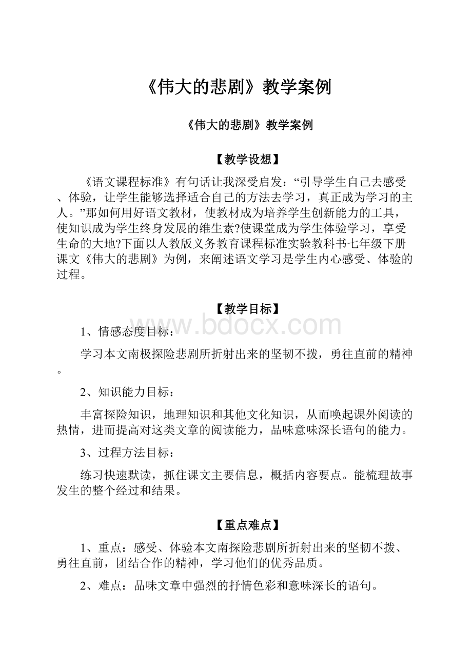 《伟大的悲剧》教学案例.docx