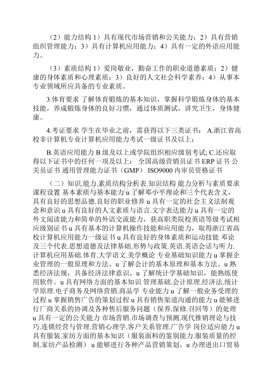 市场营销专业培养计划.docx_第2页