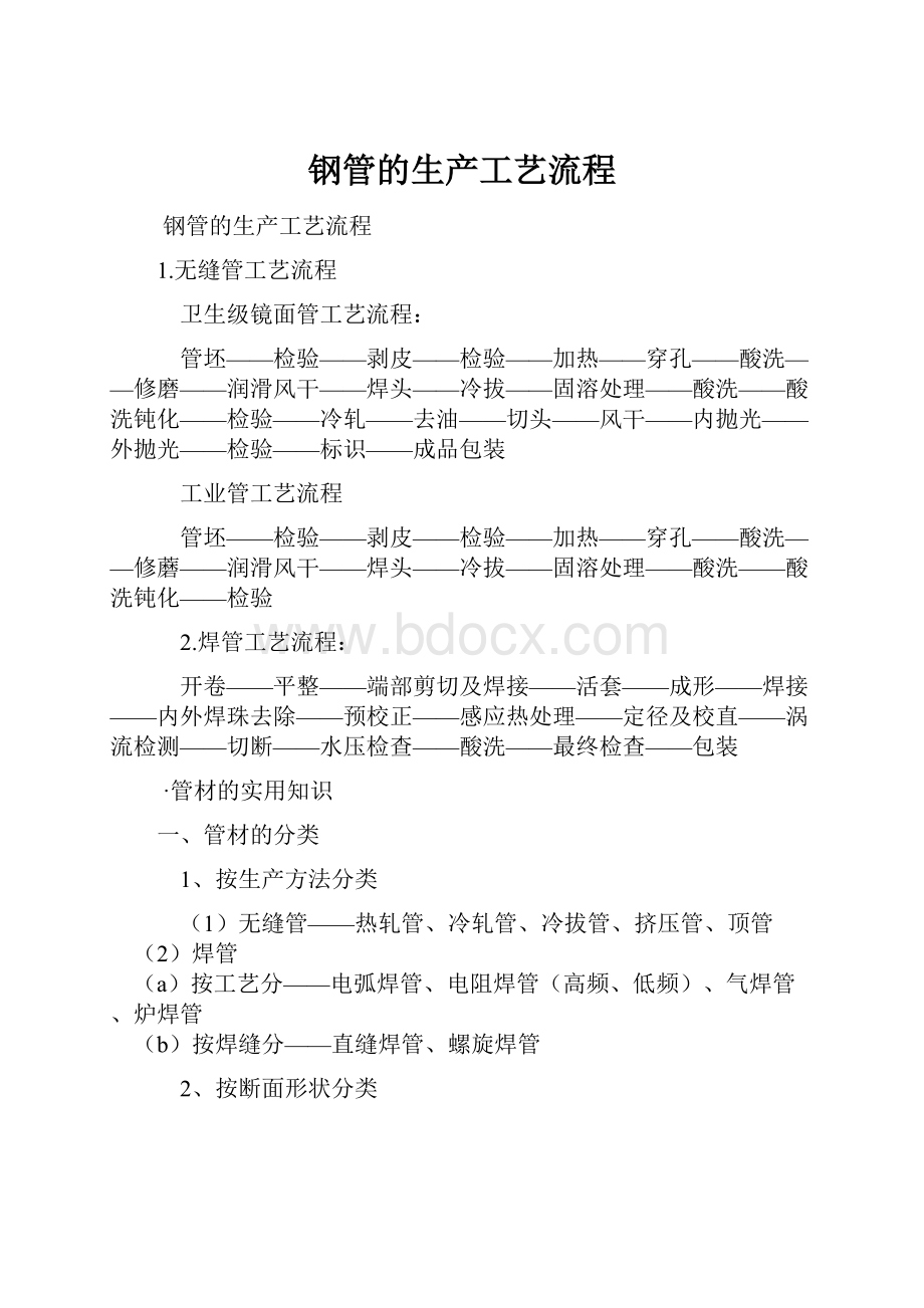 钢管的生产工艺流程.docx