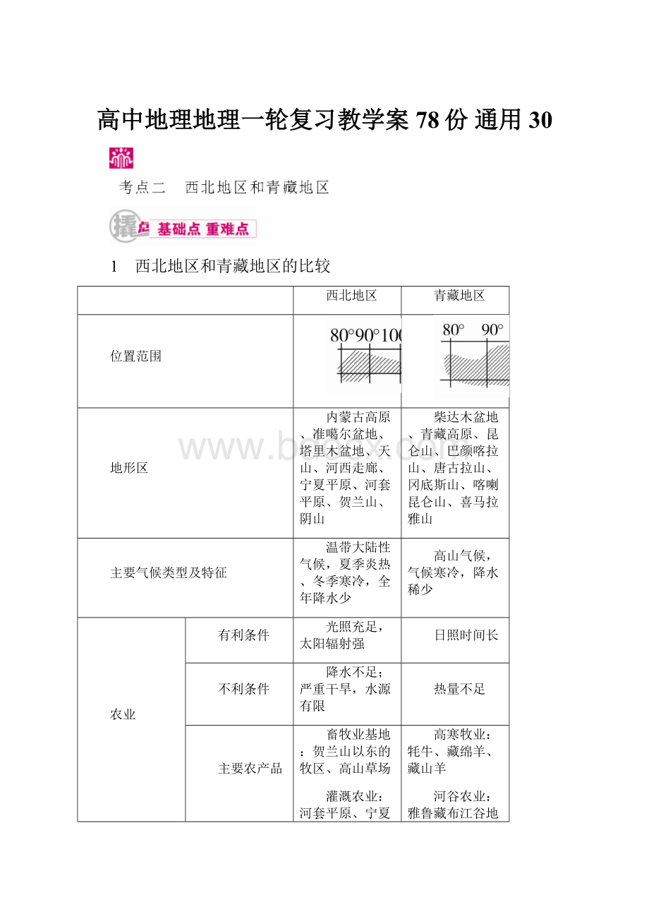 高中地理地理一轮复习教学案78份 通用30.docx