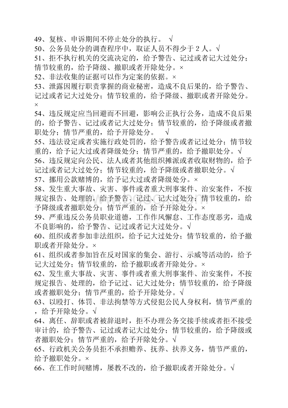 《行政机关公务员处分条例》参公考试测试题.docx_第3页