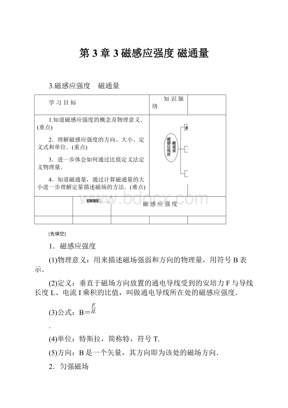 第3章 3磁感应强度 磁通量.docx_第1页