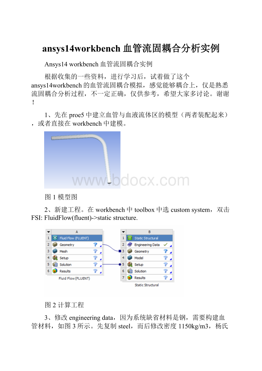 ansys14workbench血管流固耦合分析实例.docx