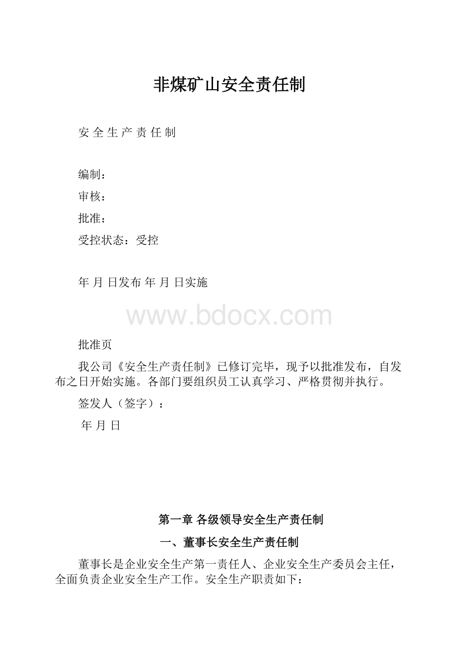 非煤矿山安全责任制.docx