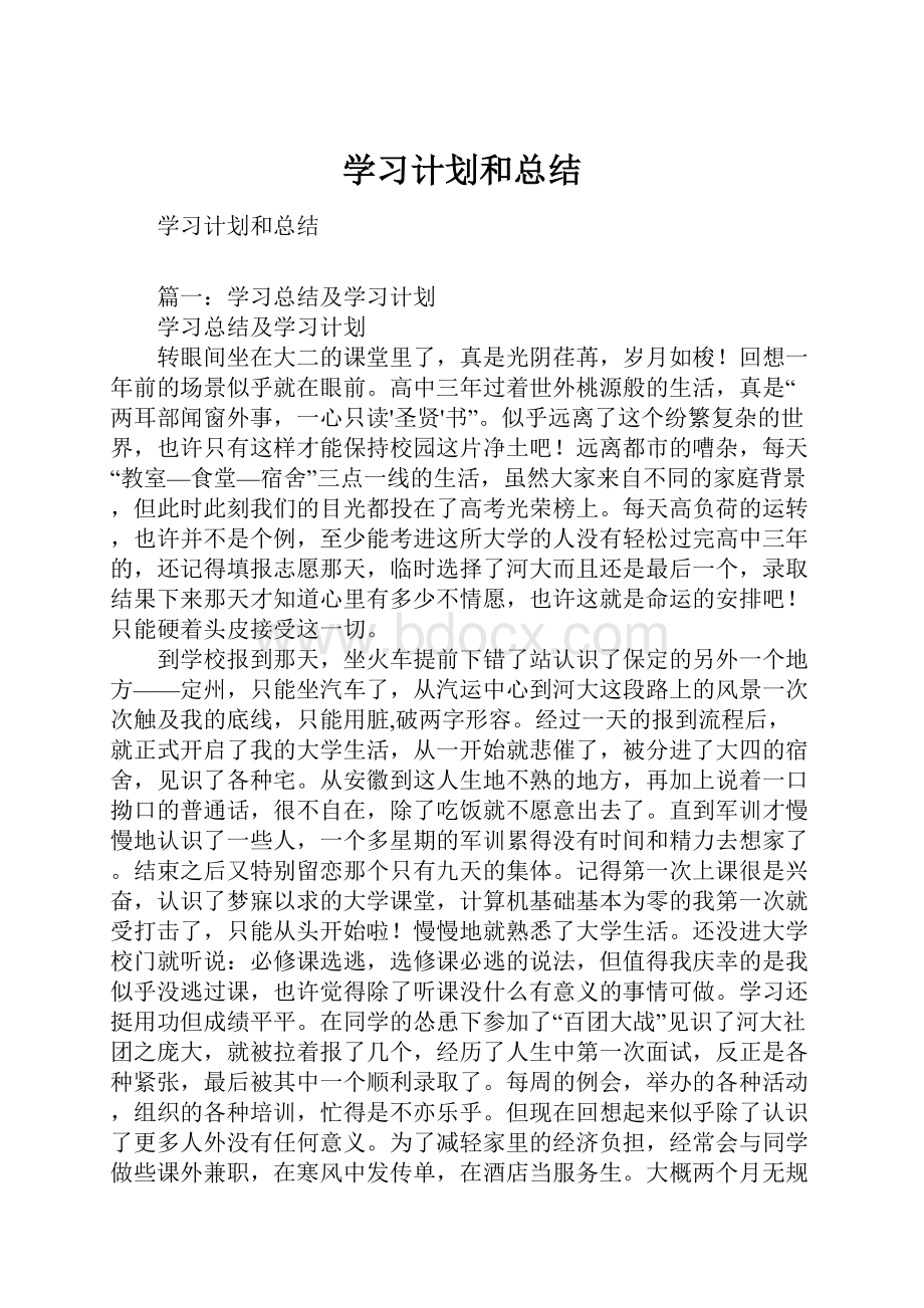 学习计划和总结.docx