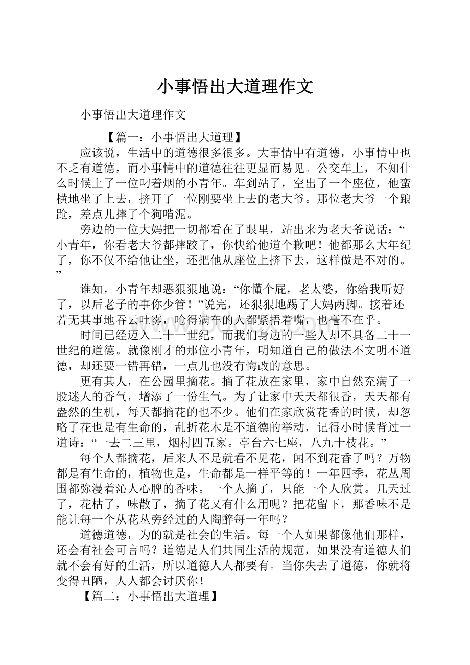 小事悟出大道理作文.docx_第1页