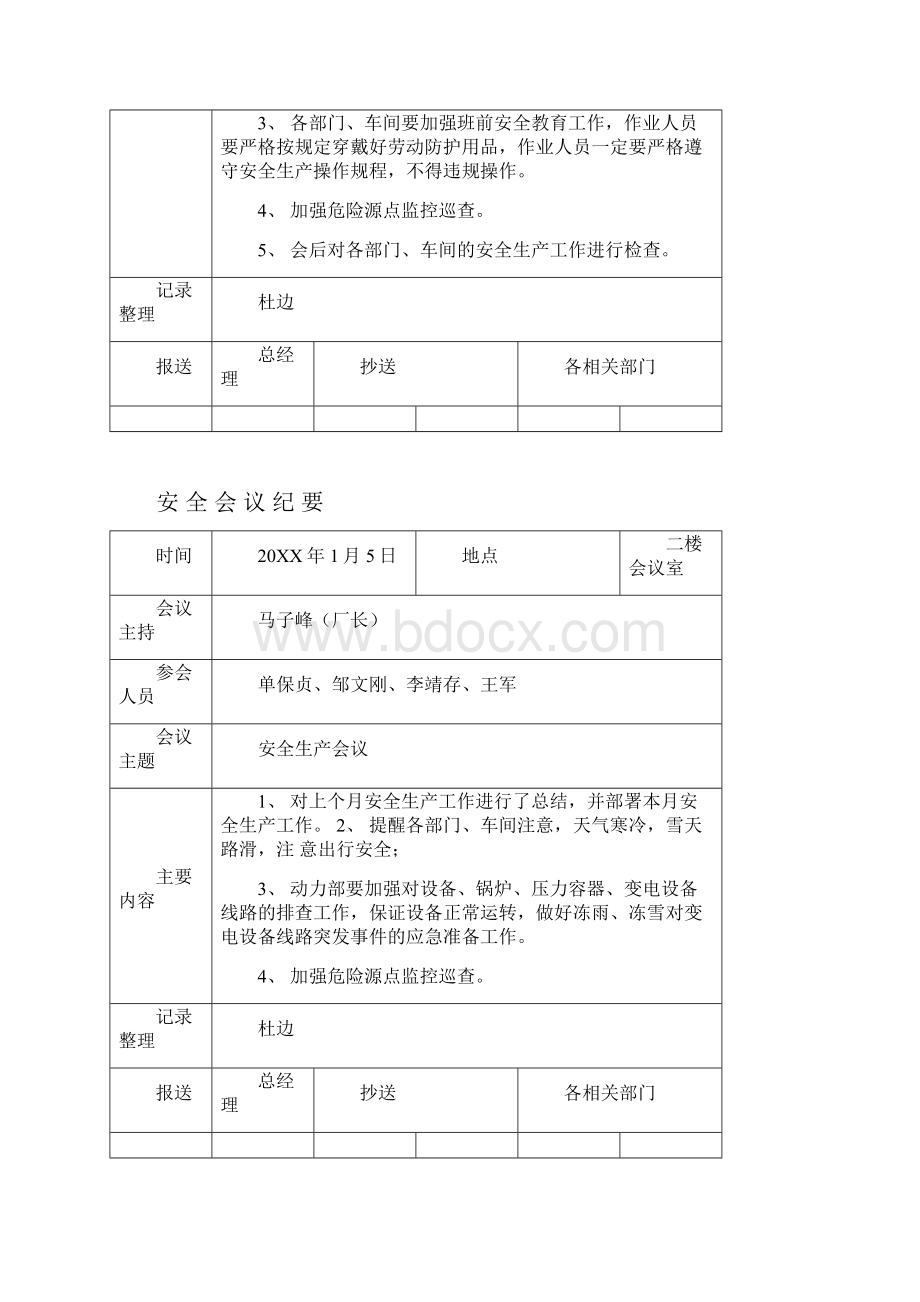 生产管理安全生产例会记录 精品.docx_第3页