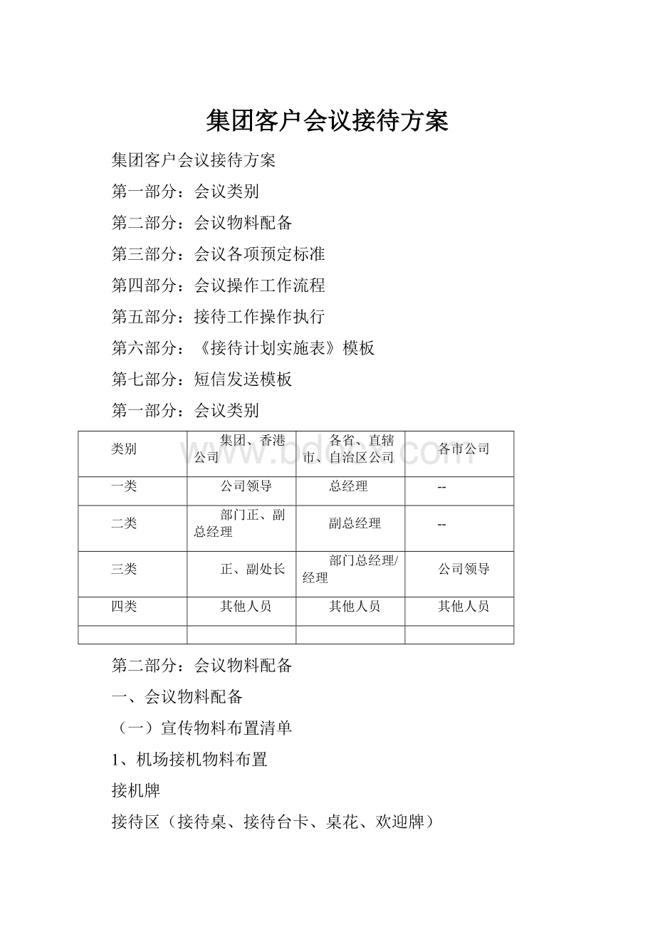 集团客户会议接待方案.docx