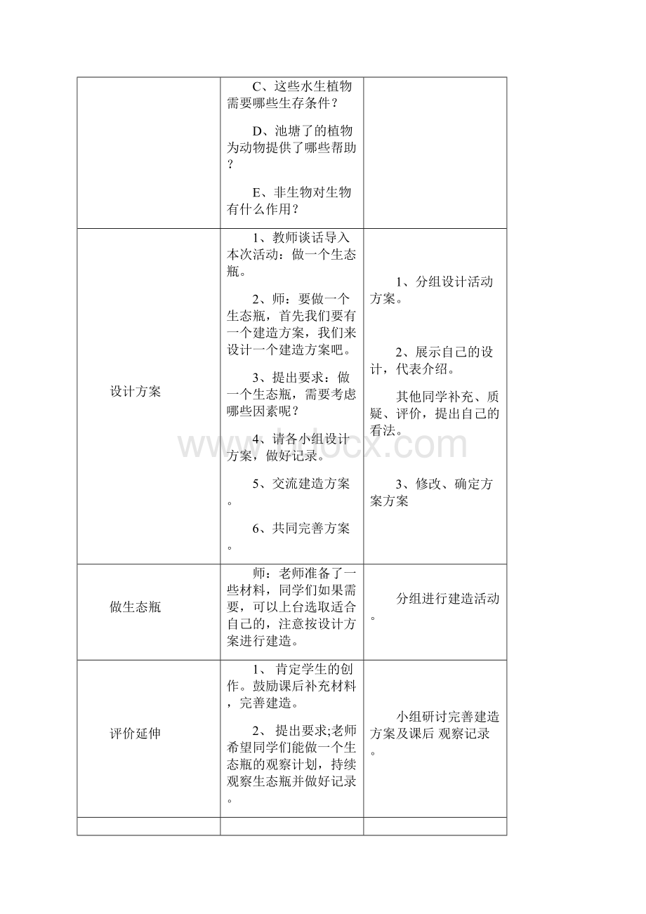 教科版科学五上《做一个生态瓶》教案及反思.docx_第2页