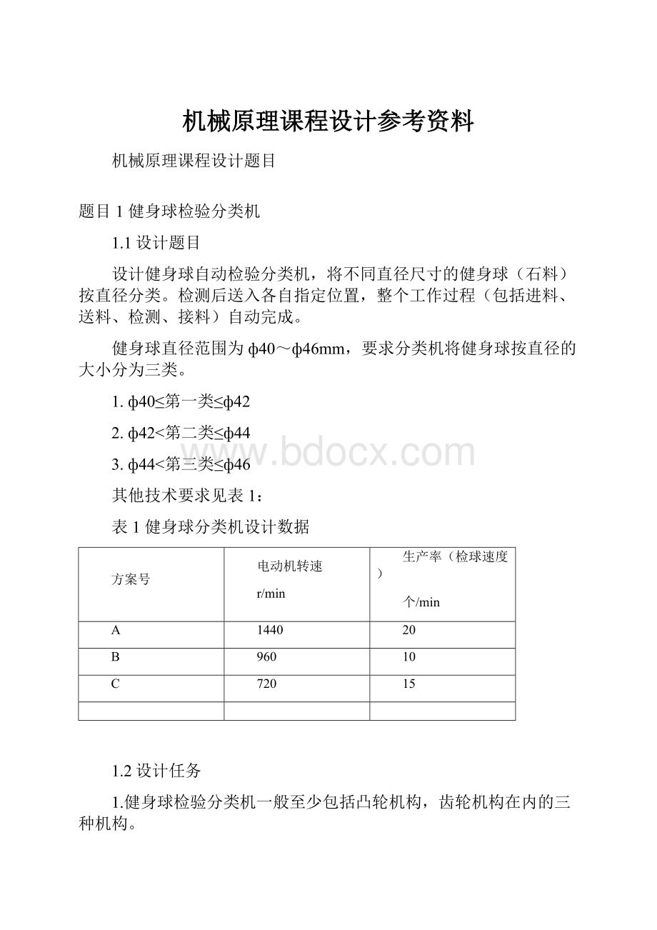 机械原理课程设计参考资料.docx