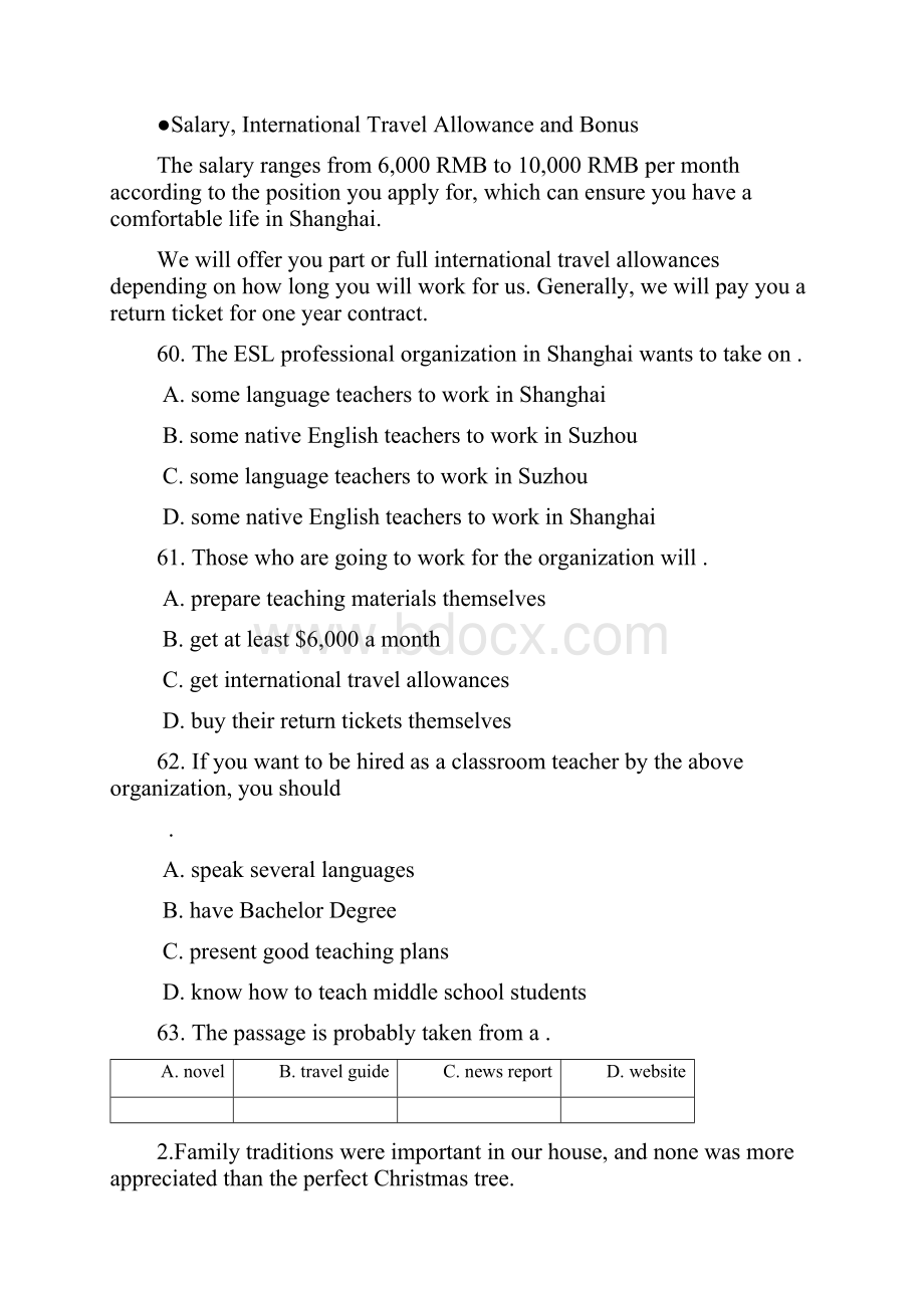 高考英语二轮专题复习提升精选阅读理解42.docx_第2页