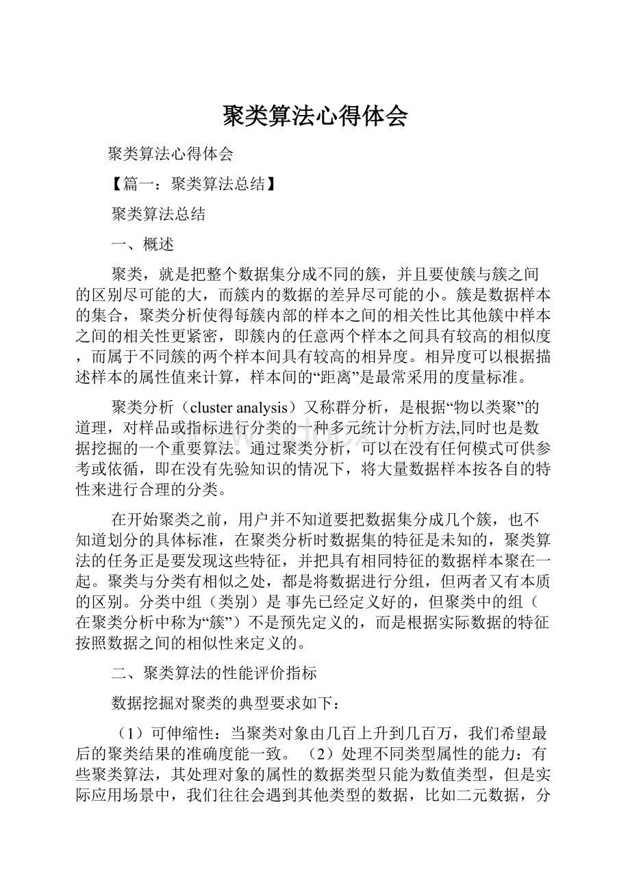 聚类算法心得体会.docx_第1页