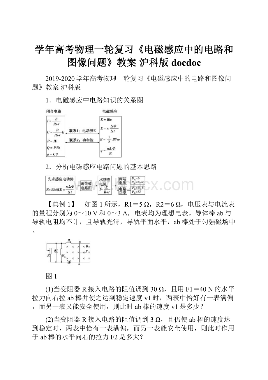 学年高考物理一轮复习《电磁感应中的电路和图像问题》教案 沪科版docdoc.docx_第1页