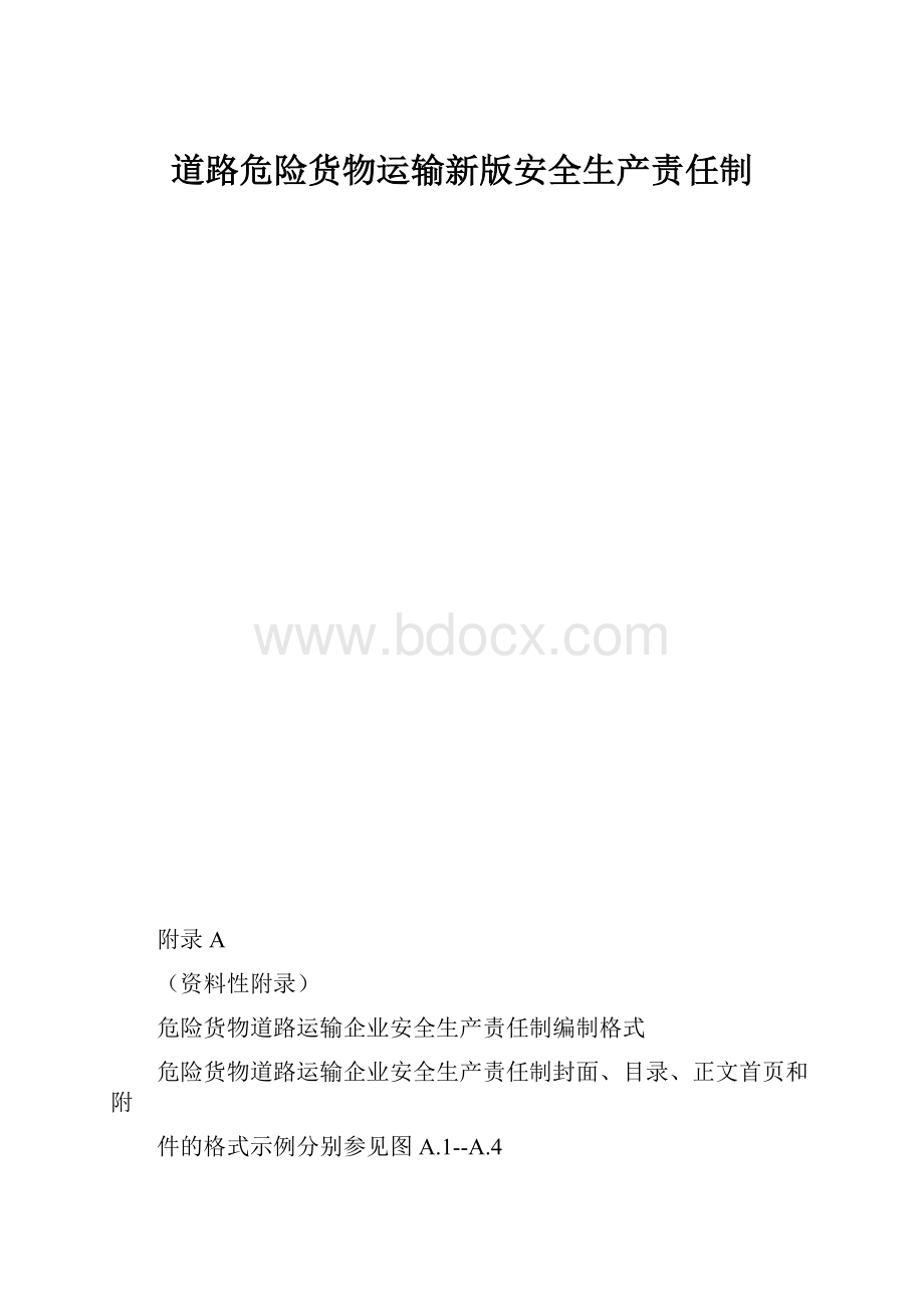 道路危险货物运输新版安全生产责任制.docx