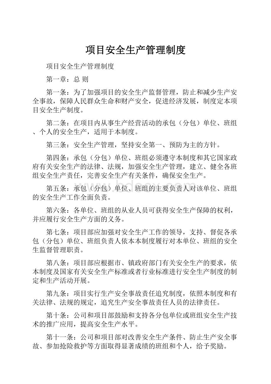 项目安全生产管理制度.docx