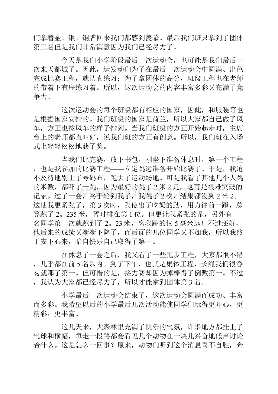 关于小学运动会作文600字集锦十篇.docx_第2页