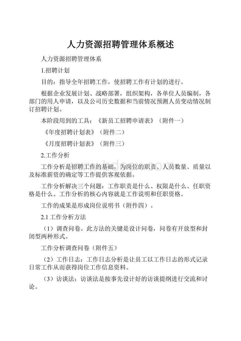 人力资源招聘管理体系概述.docx