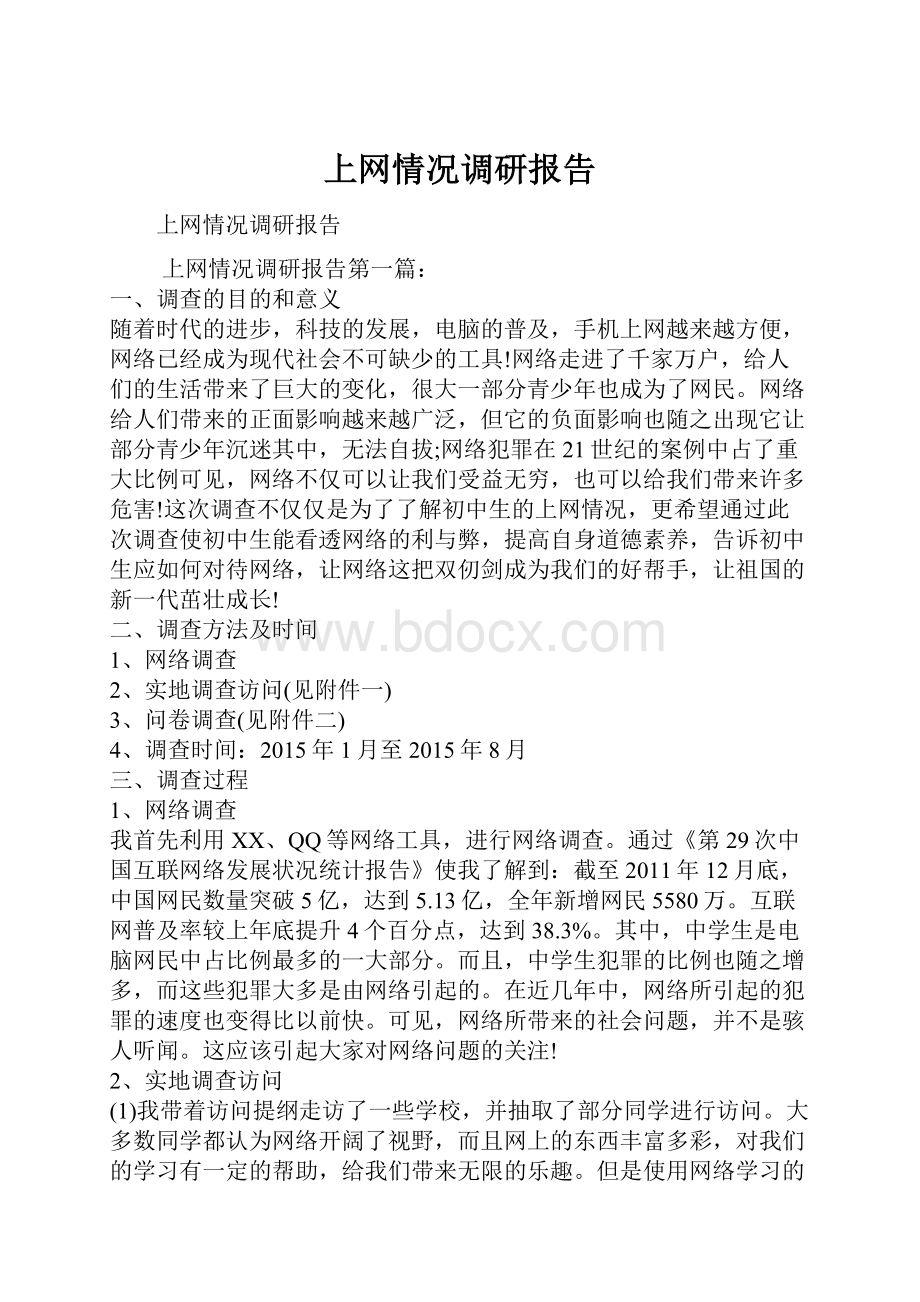 上网情况调研报告.docx