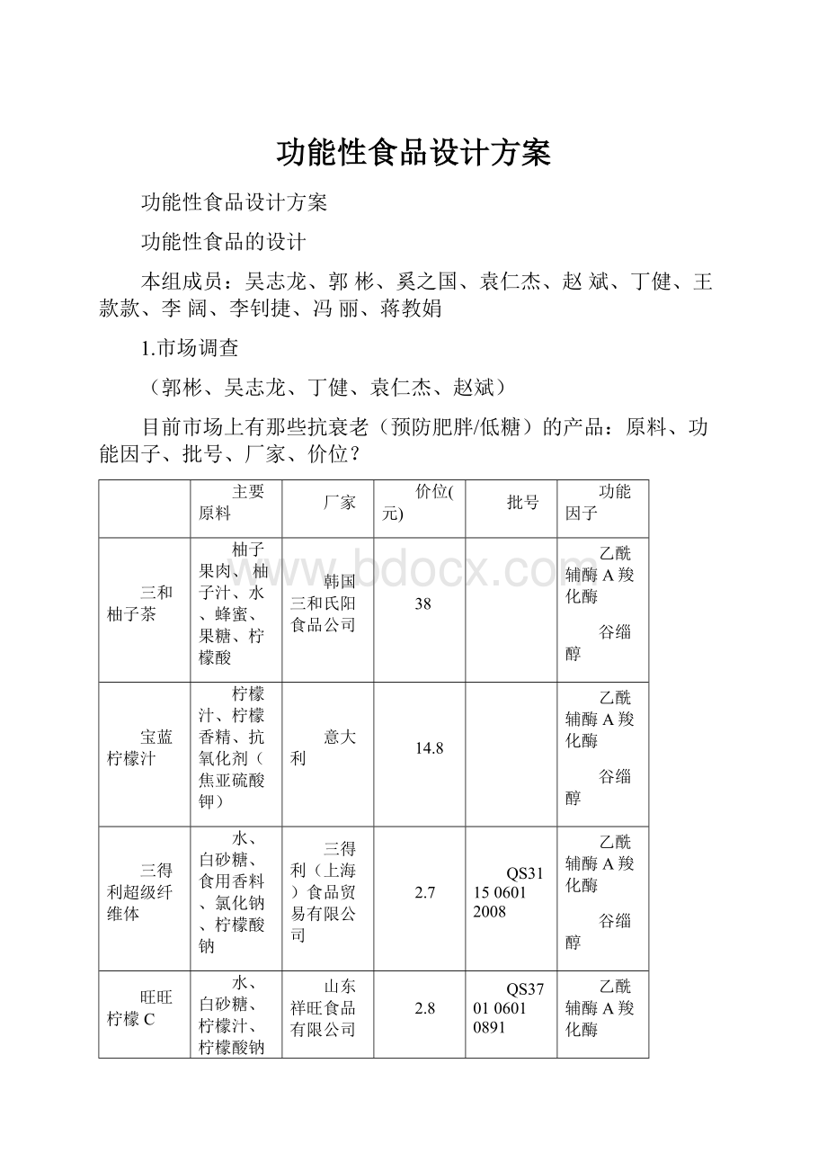 功能性食品设计方案.docx_第1页