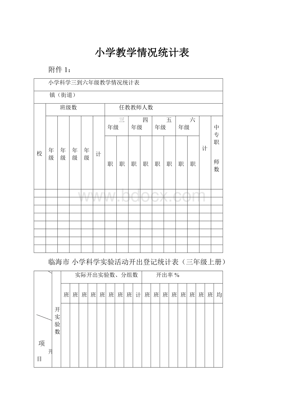 小学教学情况统计表.docx