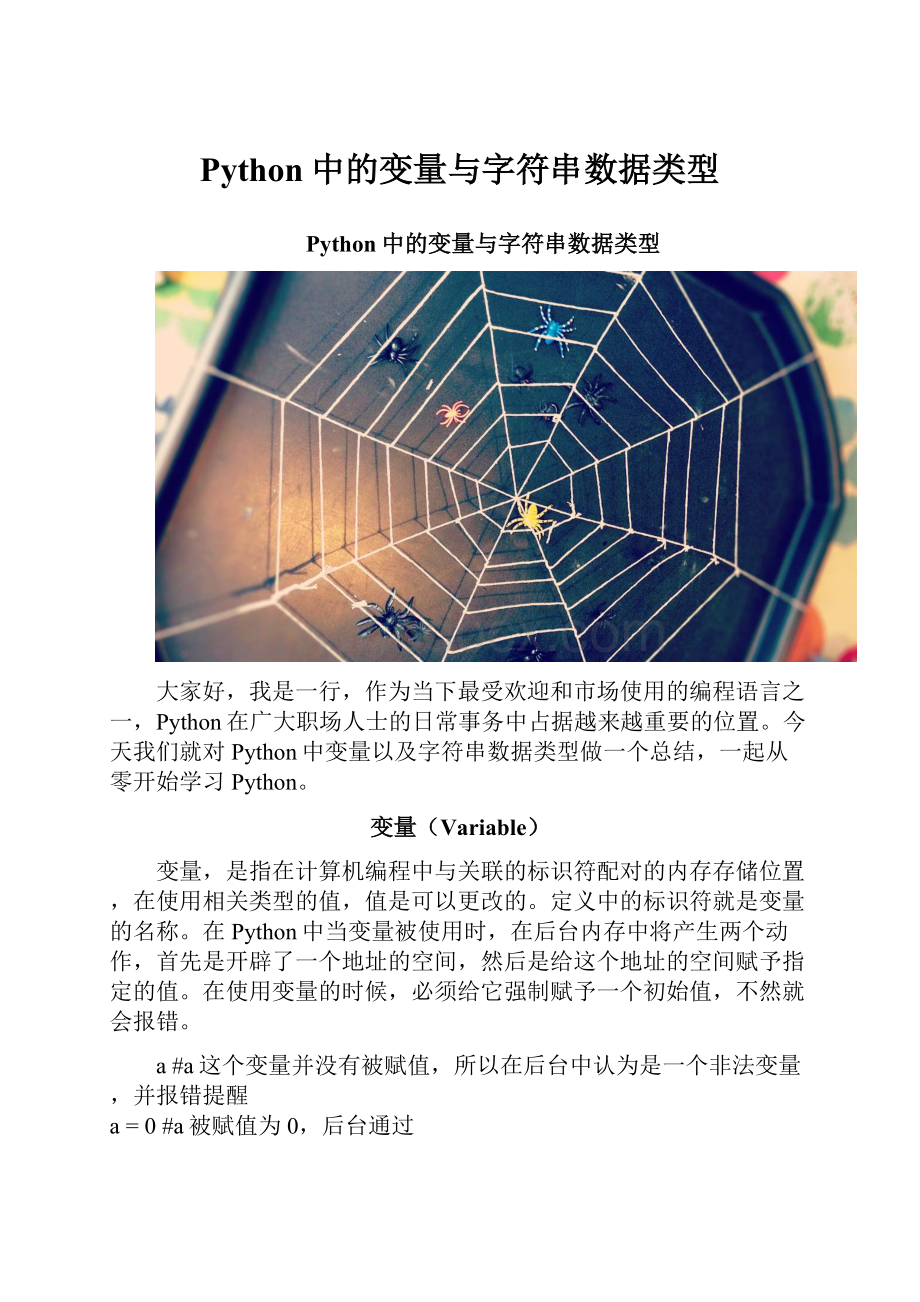 Python中的变量与字符串数据类型.docx