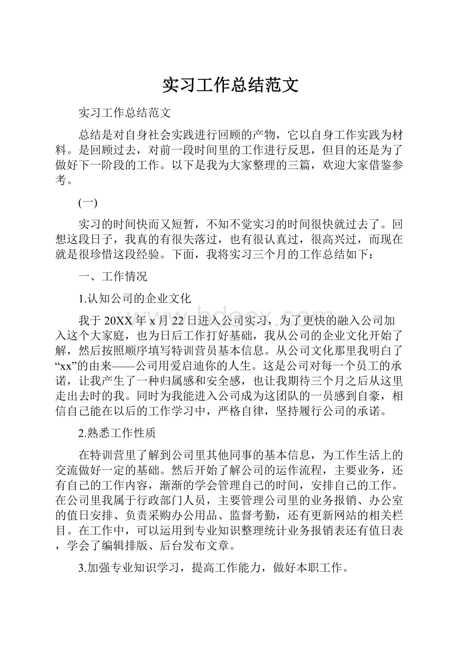 实习工作总结范文.docx