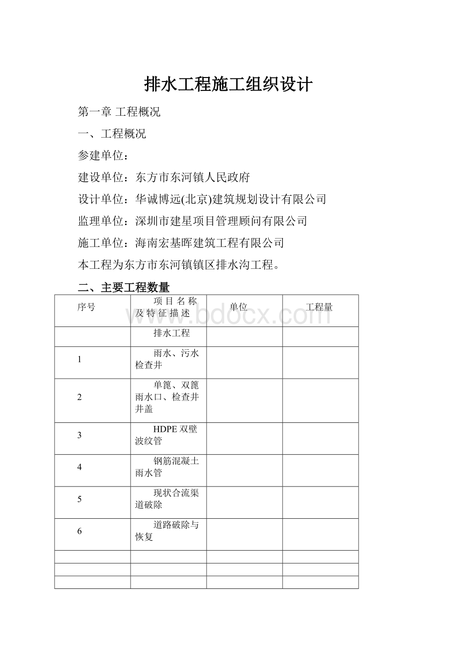 排水工程施工组织设计.docx_第1页