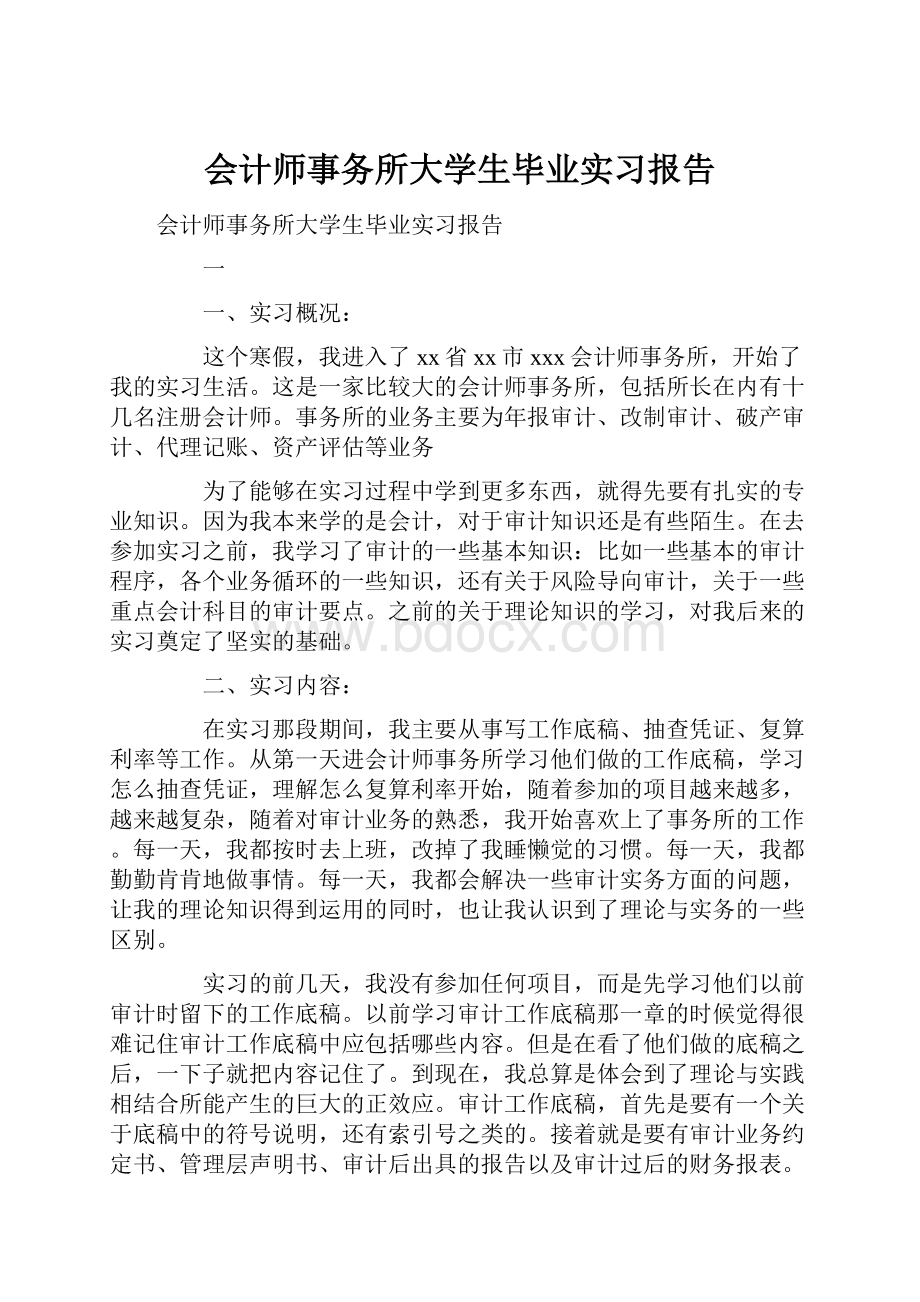 会计师事务所大学生毕业实习报告.docx