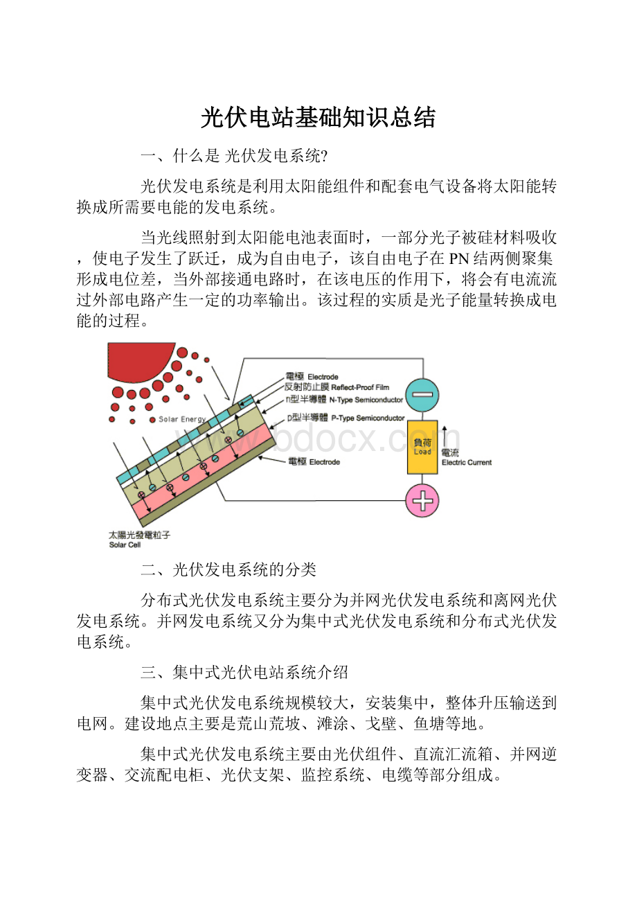 光伏电站基础知识总结.docx