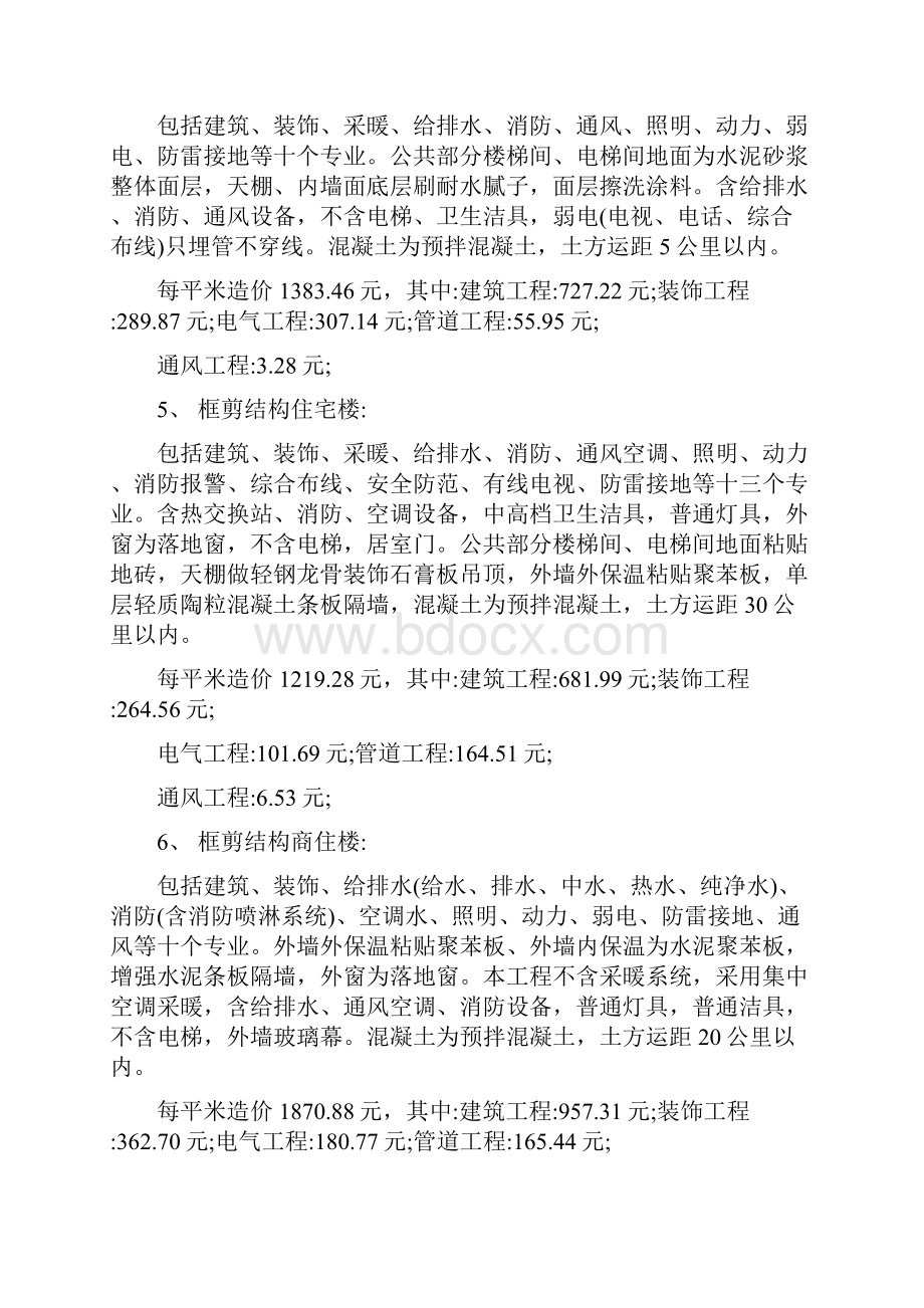 工程造价平米汇总表.docx_第2页