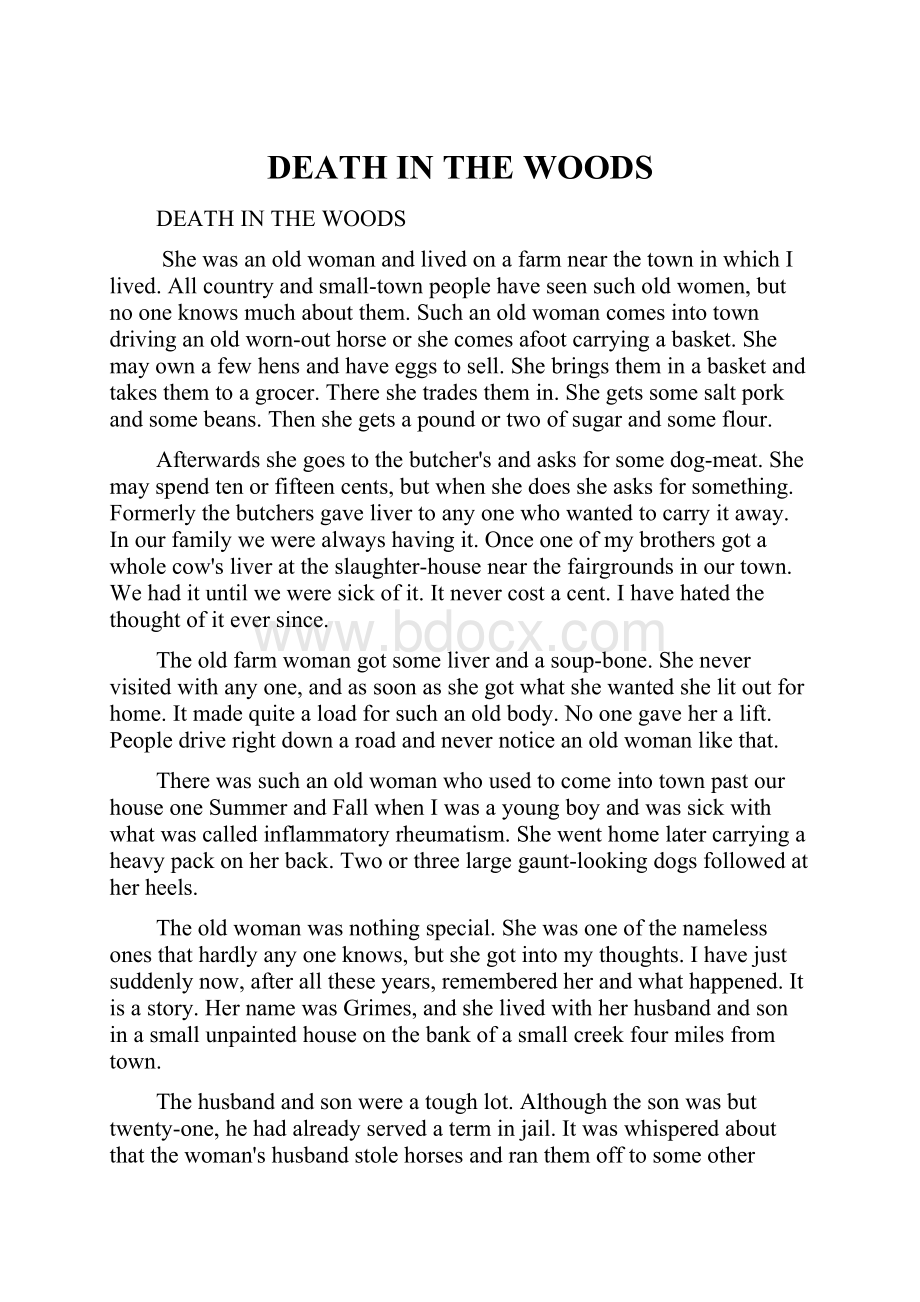 DEATH IN THE WOODS.docx