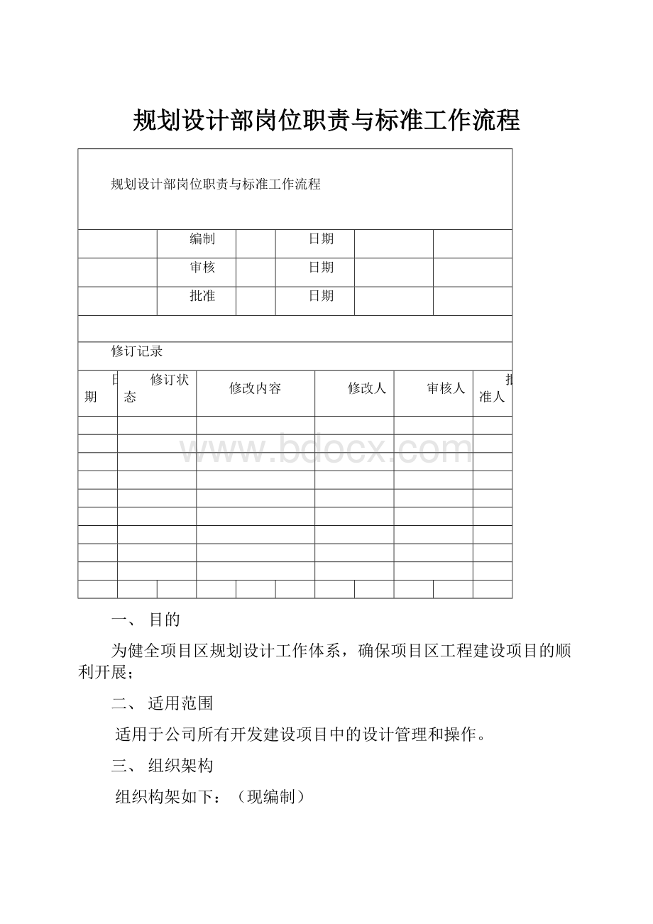 规划设计部岗位职责与标准工作流程.docx