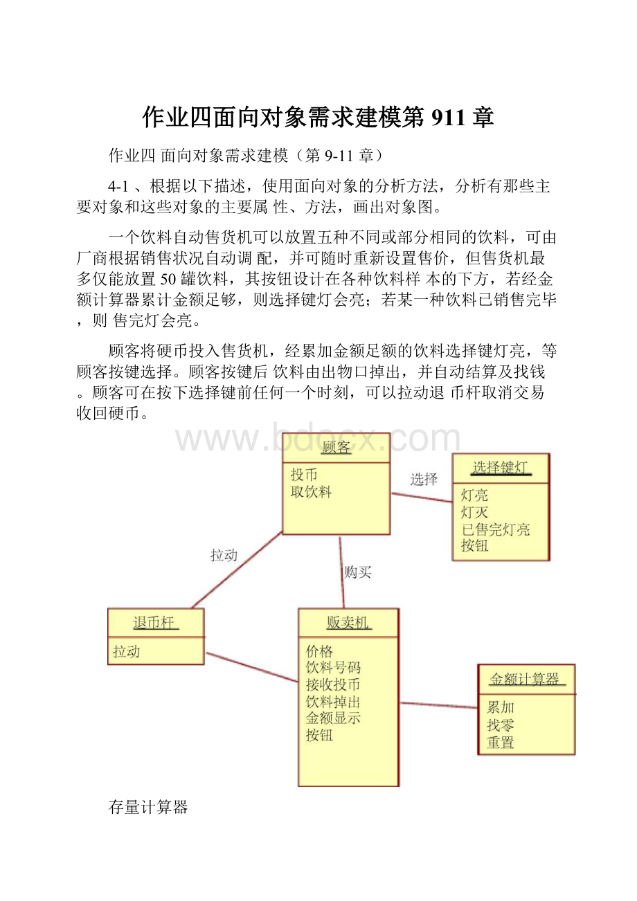 作业四面向对象需求建模第911章.docx