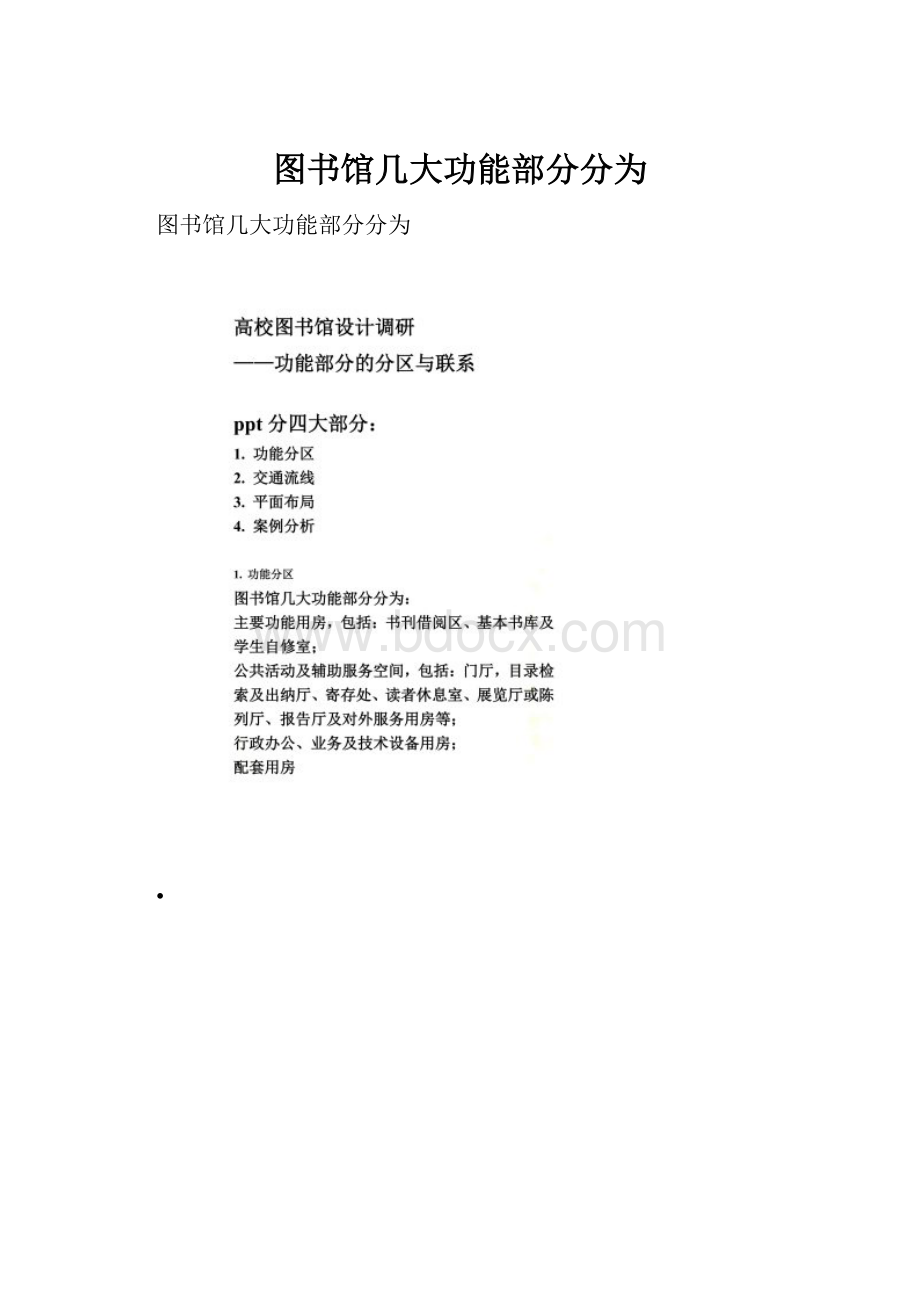 图书馆几大功能部分分为.docx