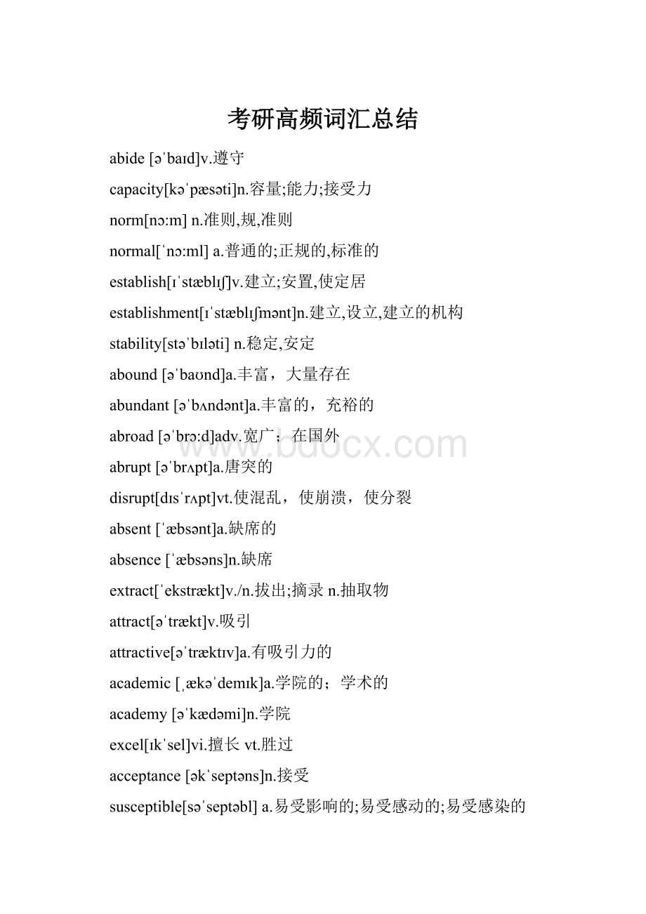 考研高频词汇总结.docx_第1页