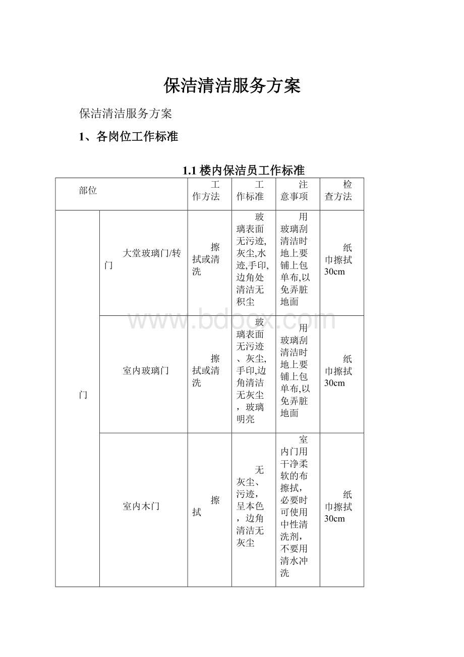 保洁清洁服务方案.docx_第1页